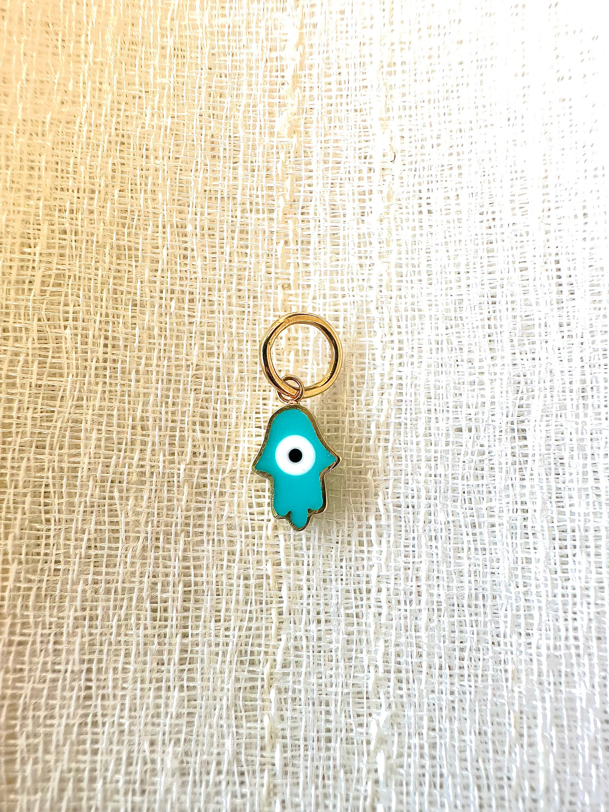 18K gold hamsa charm with turquoise enamel | Yasmin Nabulsi Fine Jewelry