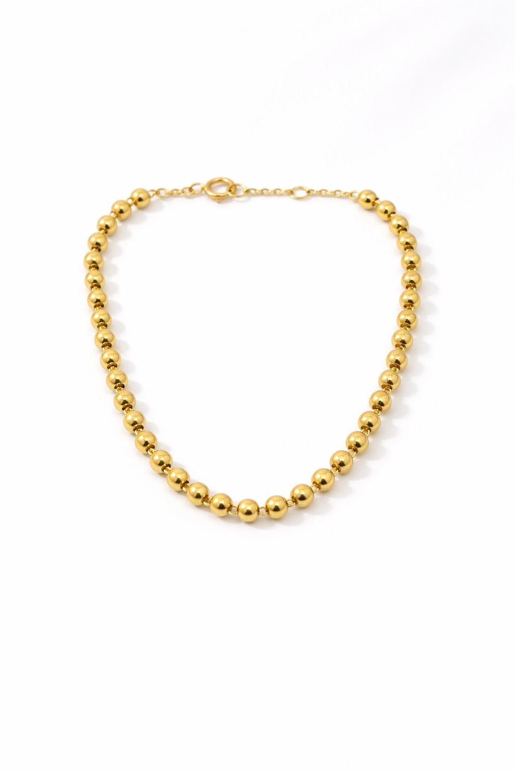 18K solid gold bead bracelet, handmade ball bracelet