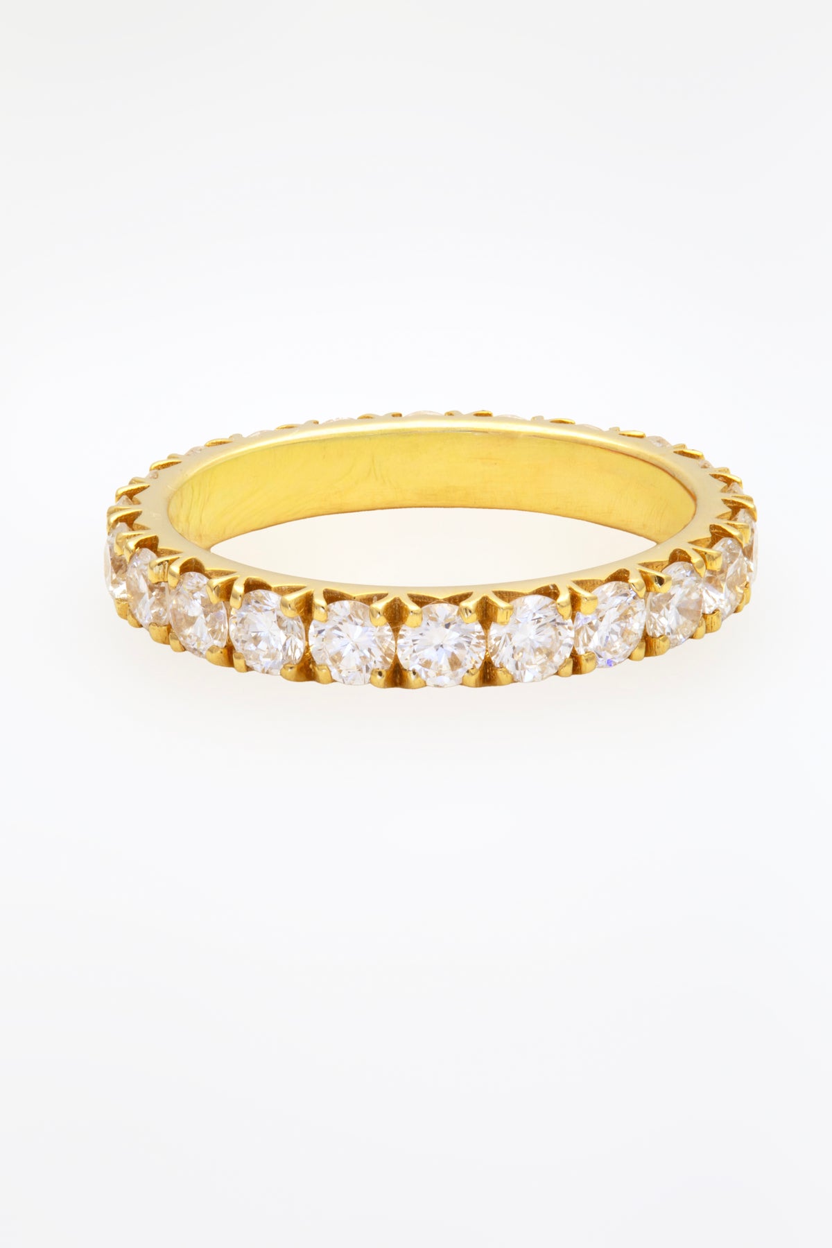 Continuous row of round lab diamonds in a 14K gold eternity band | Yasmin Nabulsi Fine Jewelry