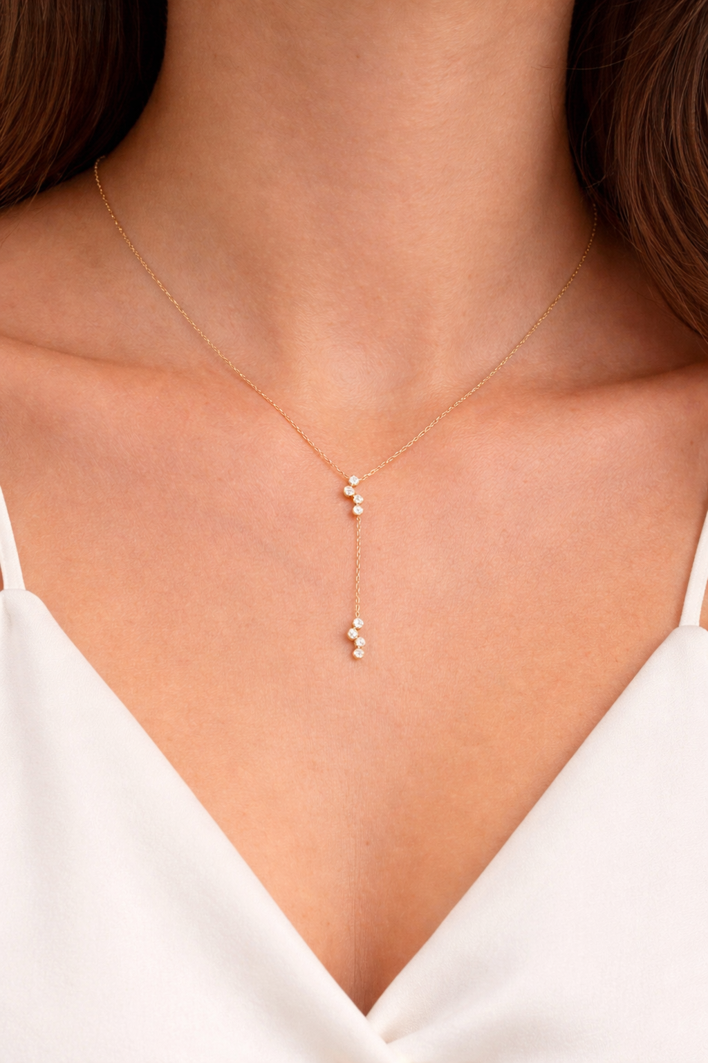 Dainty Y necklace with a spring clasp, 16 inch chain with 1.8 inch extension
