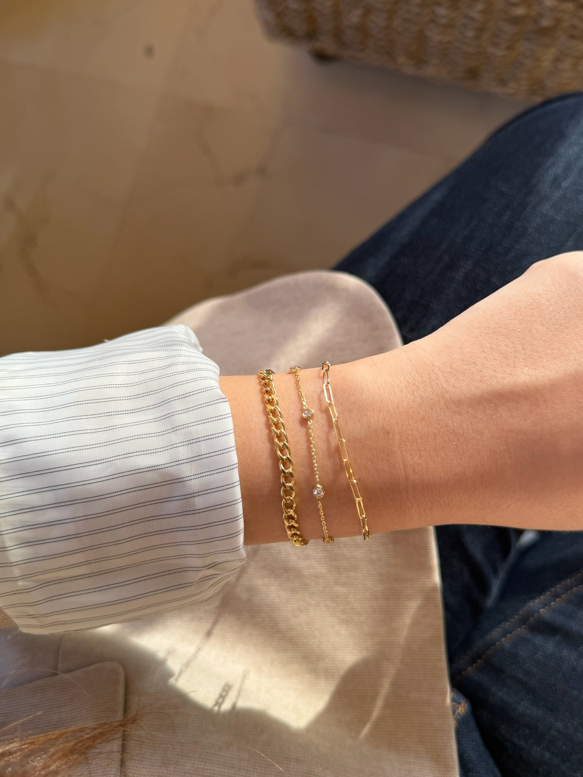 Paperclip bracelet in 18K gold, ready to ship