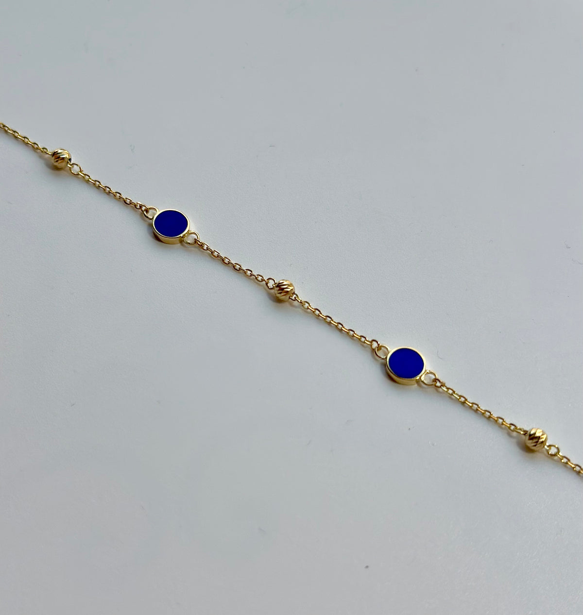 Circles and gold beads bracelet, sixth view