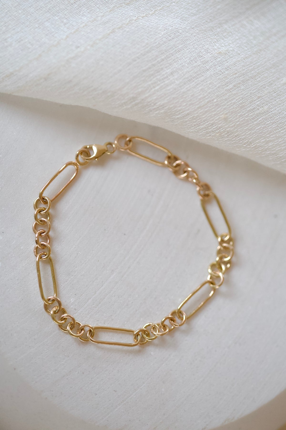 14K/18K solid Links Bracelet | Hand-Made Link Bracelet