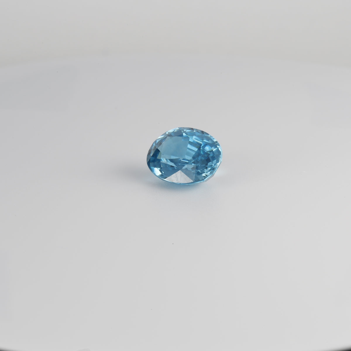 Natural blue zircon, a 4.99 carat stone for a custom design