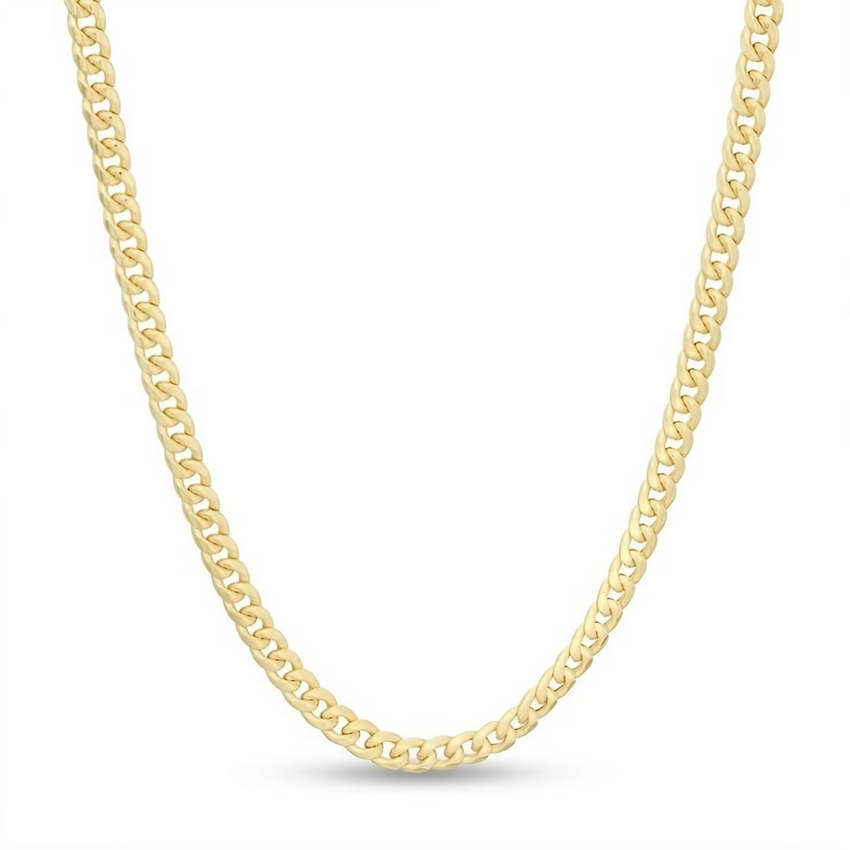 18K solid gold Cuban chain with a link design