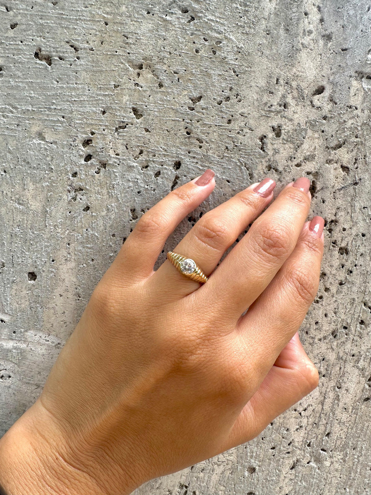 Gold lab diamond ring in 14K or 18K, a custom made piece