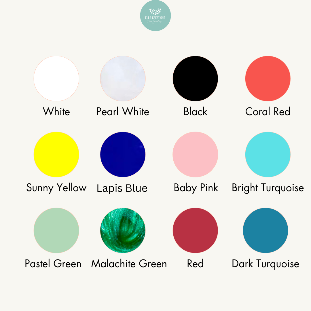 Enamel color chart for 18K gold enamel jewelry