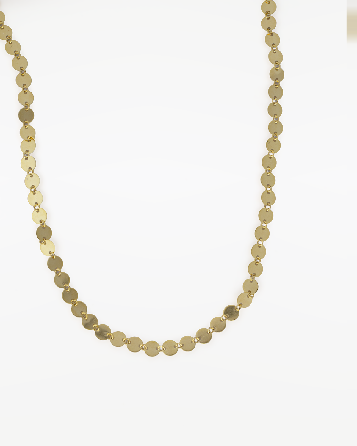 14K Solid Yellow Gold Disc Chain Necklace, 17 Inch | Made in Italy — main photo