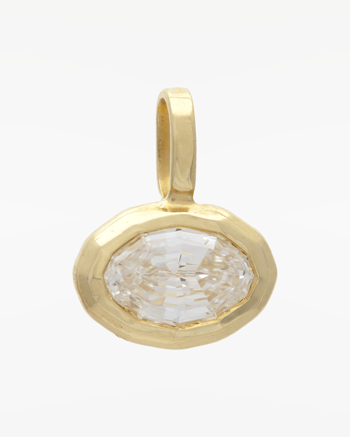 14K Gold Diamond Oval Pendant — main photo