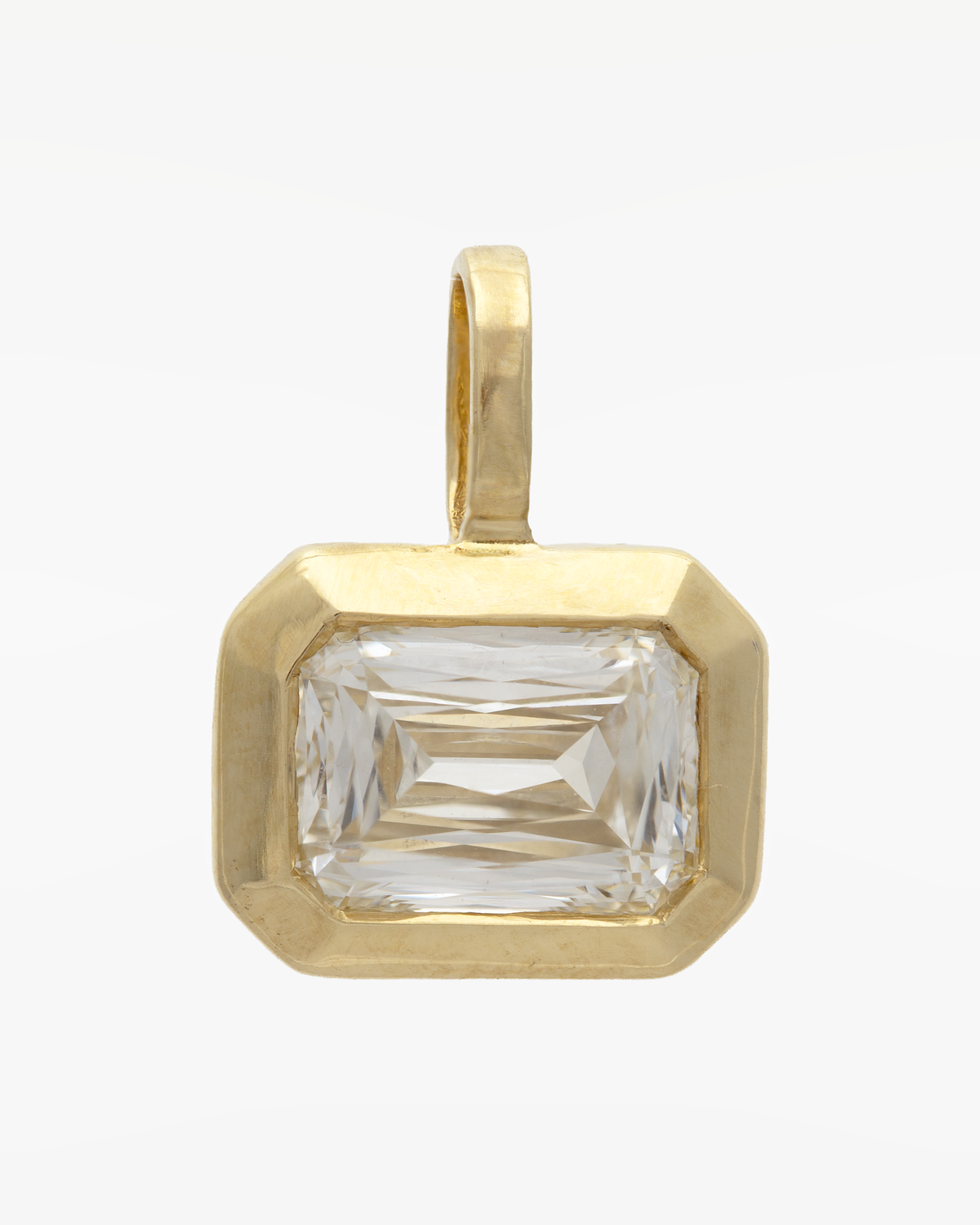 14K Gold Rectangular Mixed Cut Pendant — main photo