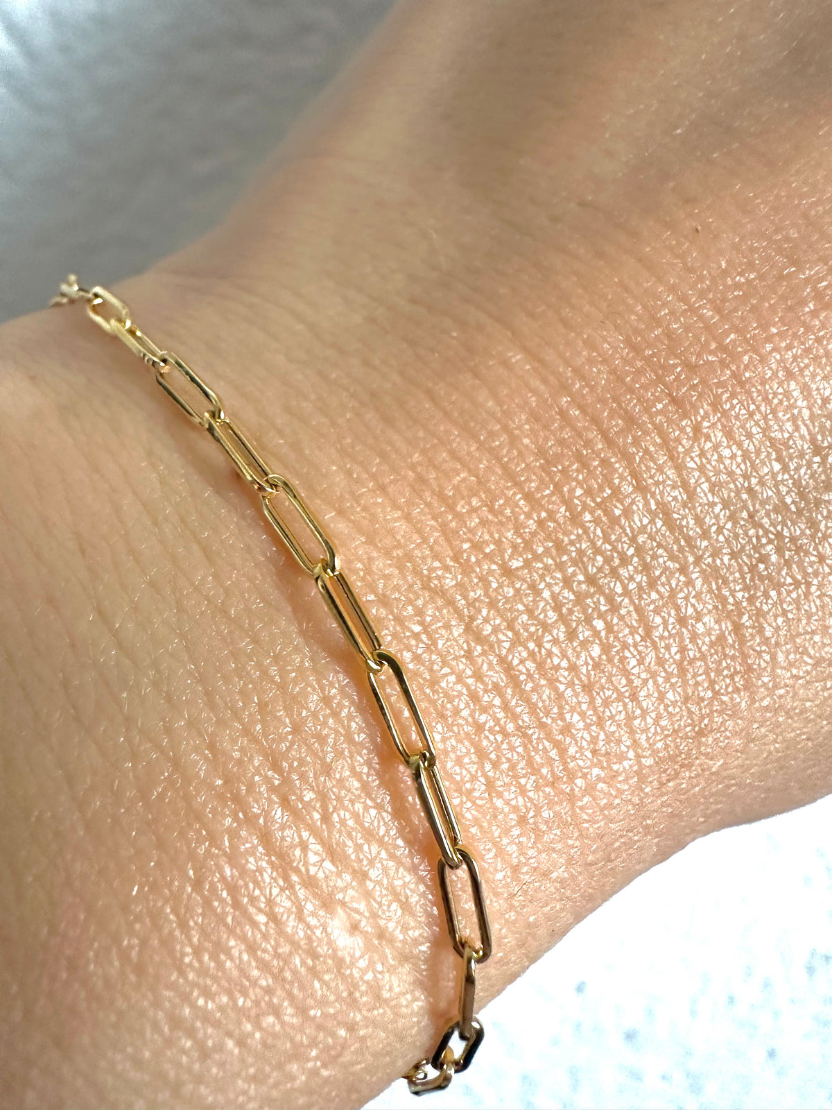 18K paperclip bracelet with Spring Clasp | Ella Creations Jewelry