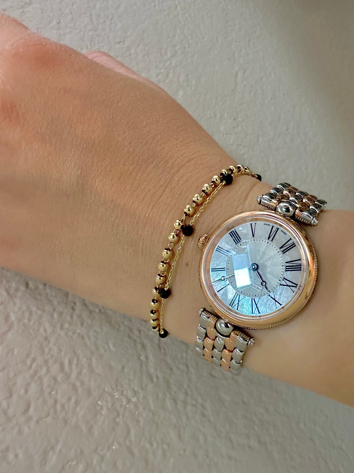 Hand-wrapped 3mm solid gold beads on 18K gold wire