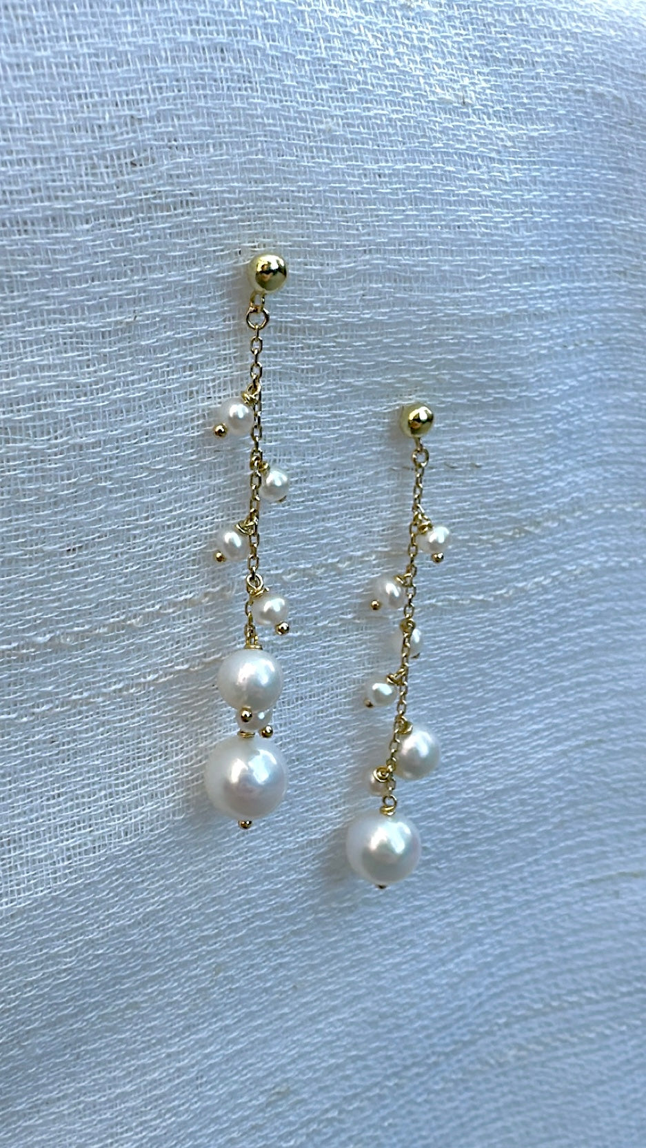 Bride pearl earrings with a post and butterfly closure