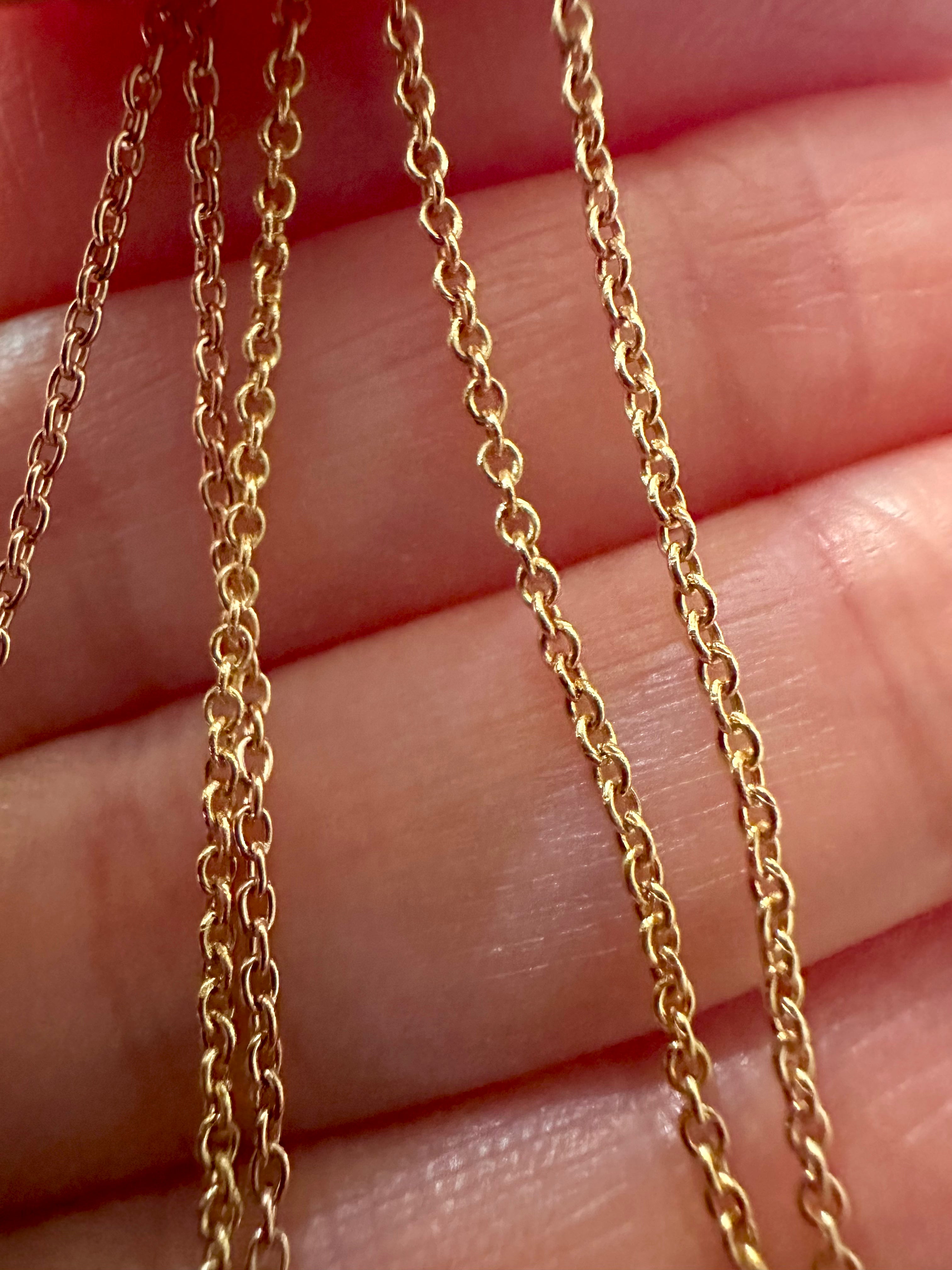 18K solid gold cable chain with round links, 1.2 to 1.3mm wide | Yasmin Nabulsi Fine Jewelry