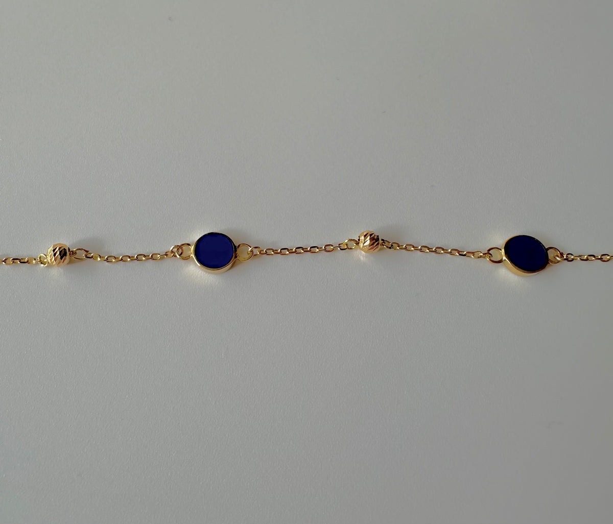 Circles and gold beads bracelet, everyday style, fifth view