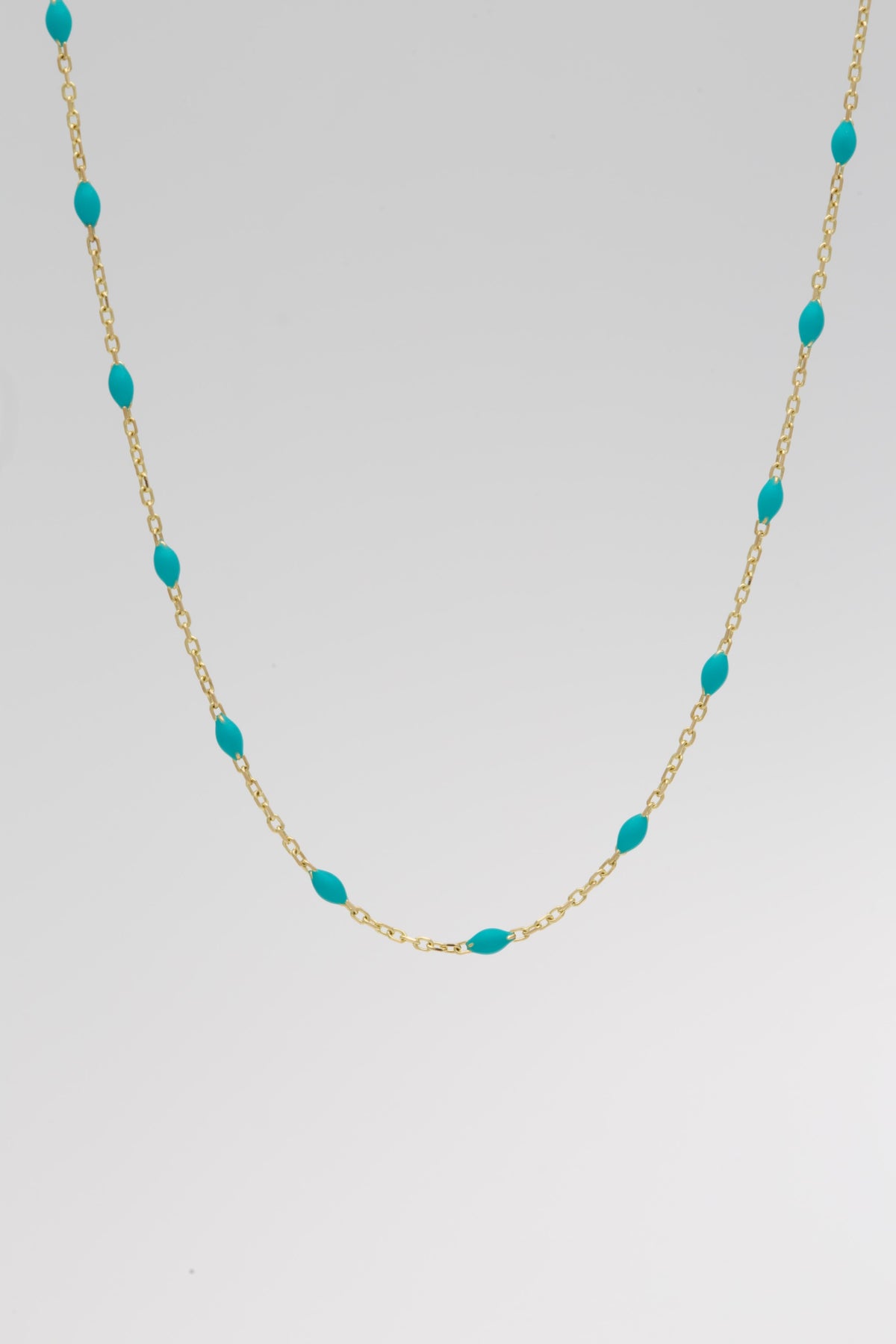18K solid gold enamel bead station necklace with colorful enamel beads | Yasmin Nabulsi Fine Jewelry