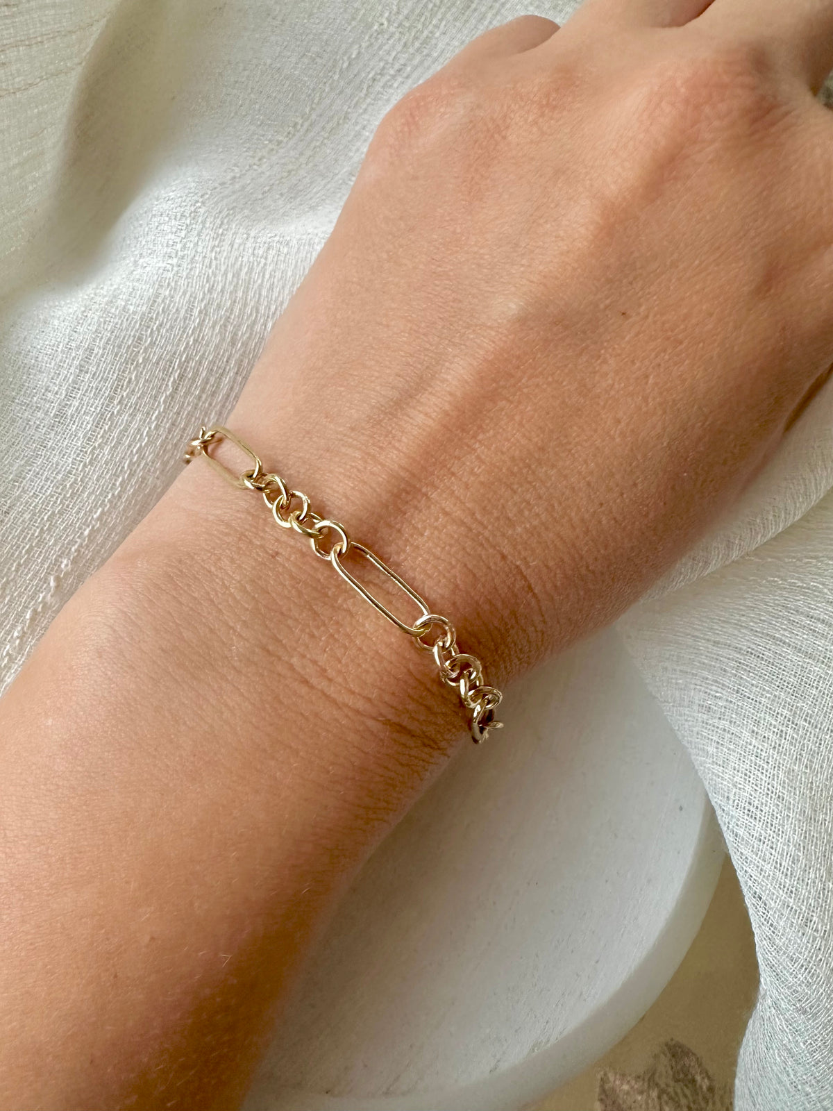 14K/18K solid Links Bracelet | Hand-Made Link Bracelet