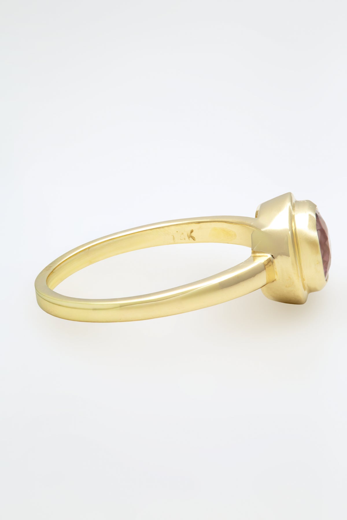 14K Double Bezel Gemstone Ring