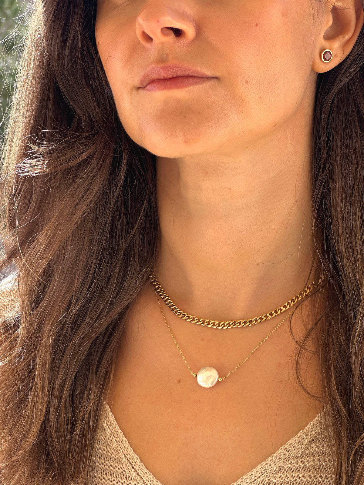 Gold Cuban chain necklace, available in 16, 17 or 18 inch lengths