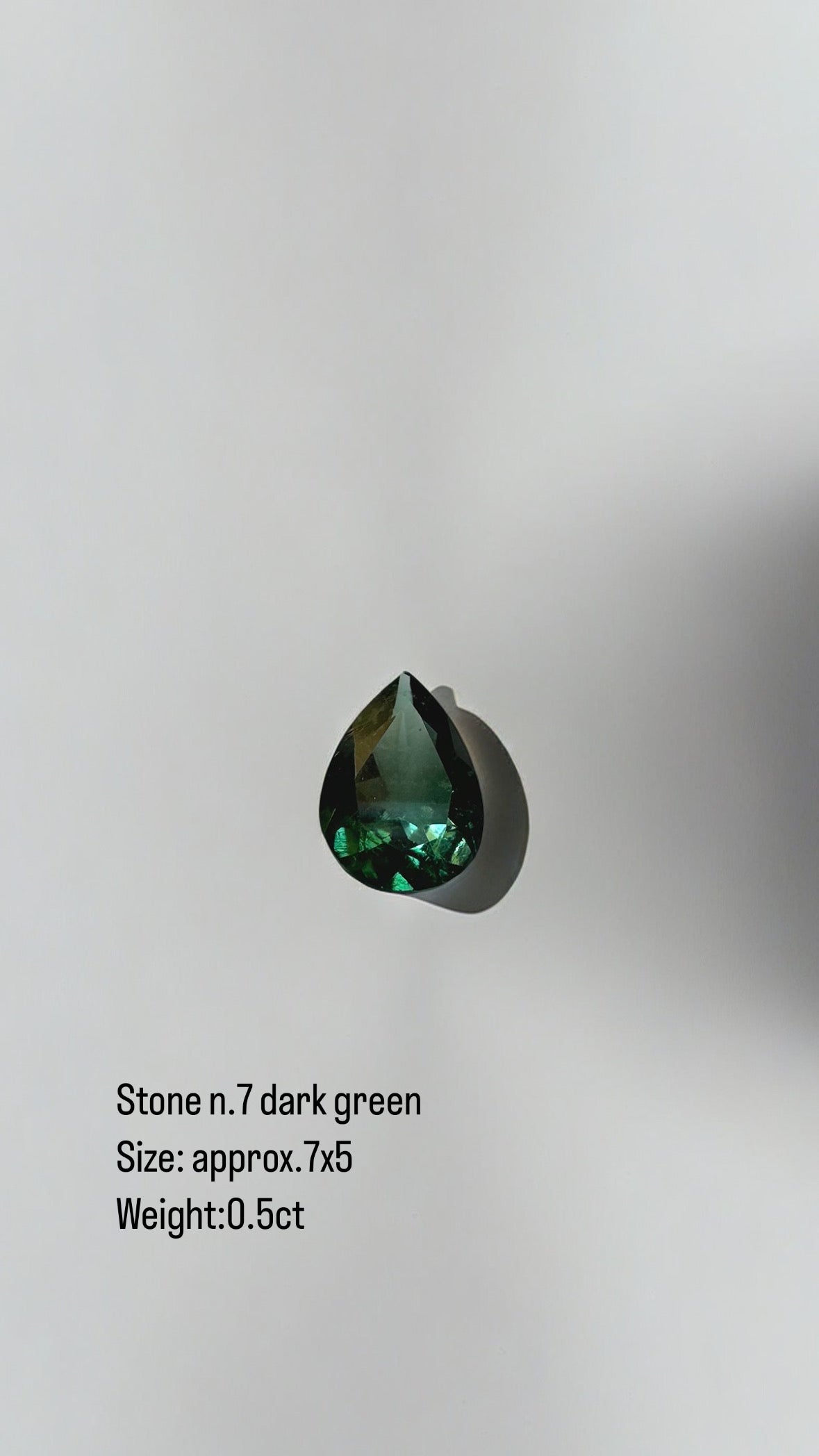 Custom made green tourmaline teardrop pendant in 18K gold