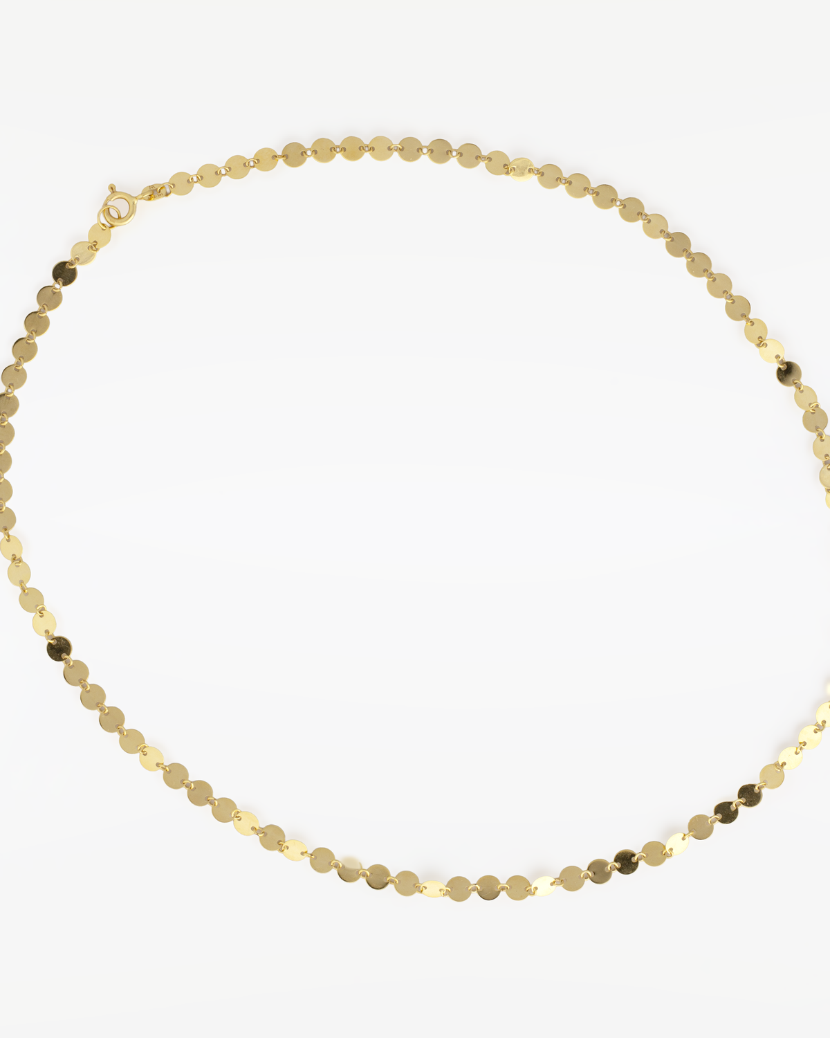 14K Solid Yellow Gold Disc Chain Necklace, 17 Inch | Made in Italy — main photo