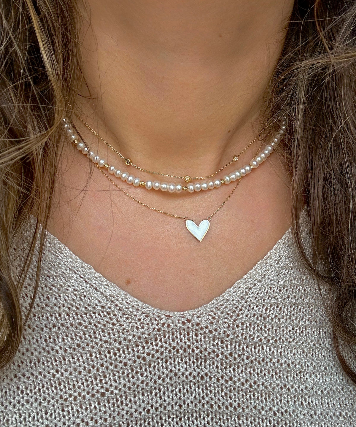 Dainty pearl necklace suited to bridal and layered looks