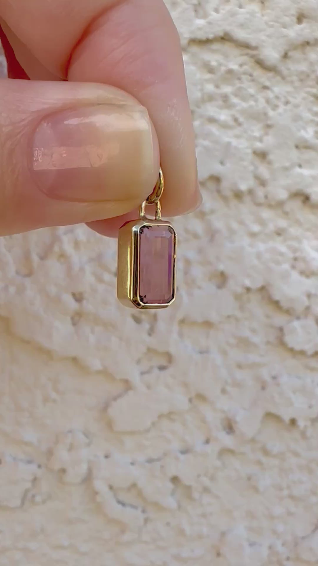 18K Gold ink Tourmaline 2ct charm | Ella Creations jewelry