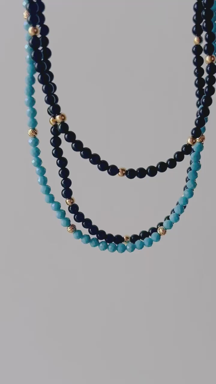 beaded choker necklaces, handcrafted with solid gold elements