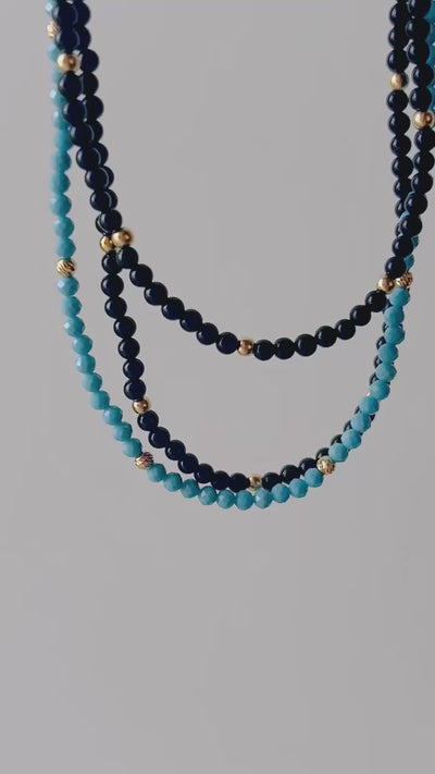 beaded choker necklaces, handcrafted with solid gold elements