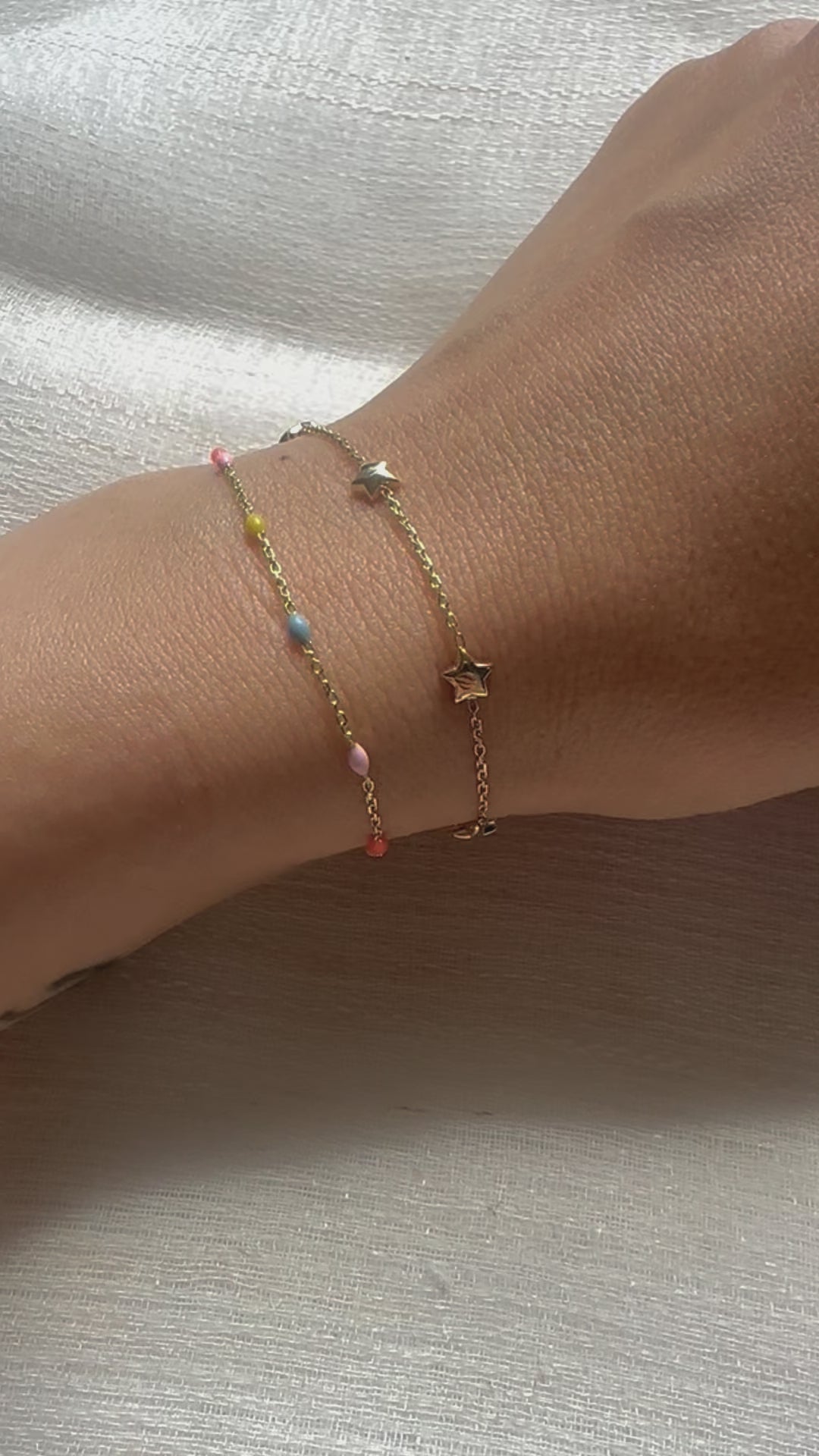 18K gold stars bracelet | stars charm bracelet | Ella Creations Jewelry