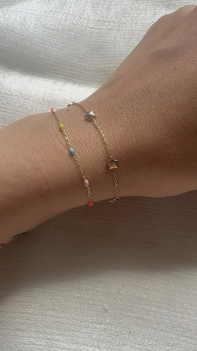 18K gold stars bracelet | stars charm bracelet | Ella Creations Jewelry