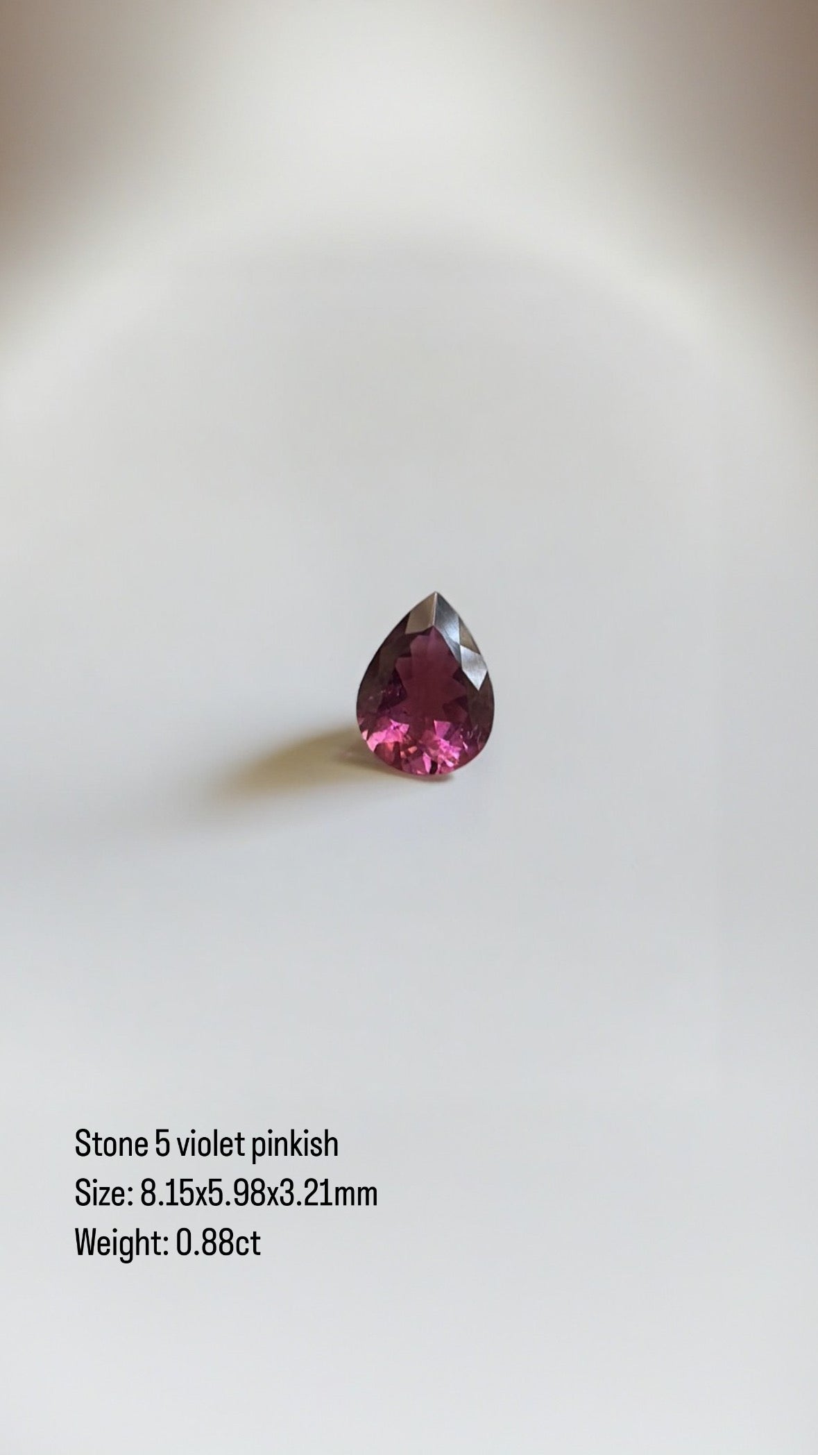 Purple tourmaline teardrop pendant made to order in 18K solid gold